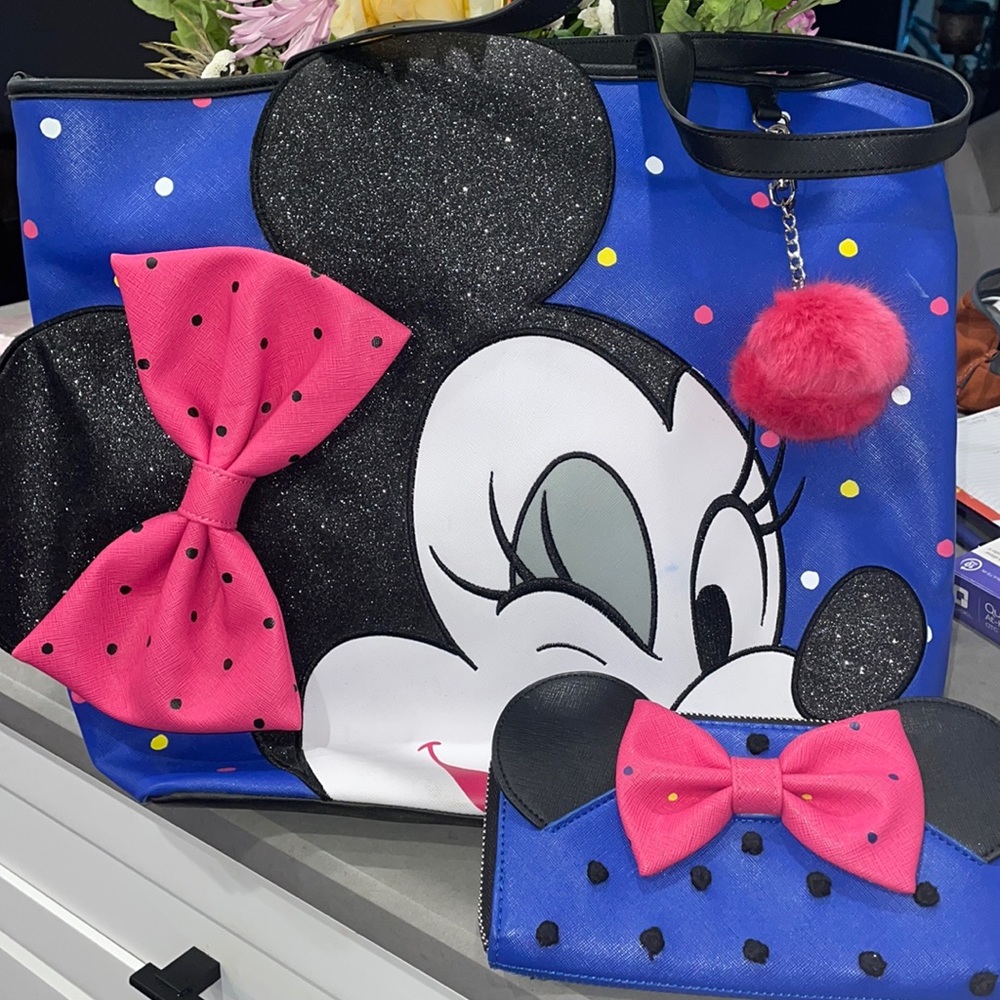 Disney Loungefly Rock The Dots tote and wallet